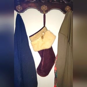 Caroline real fur velvet stocking